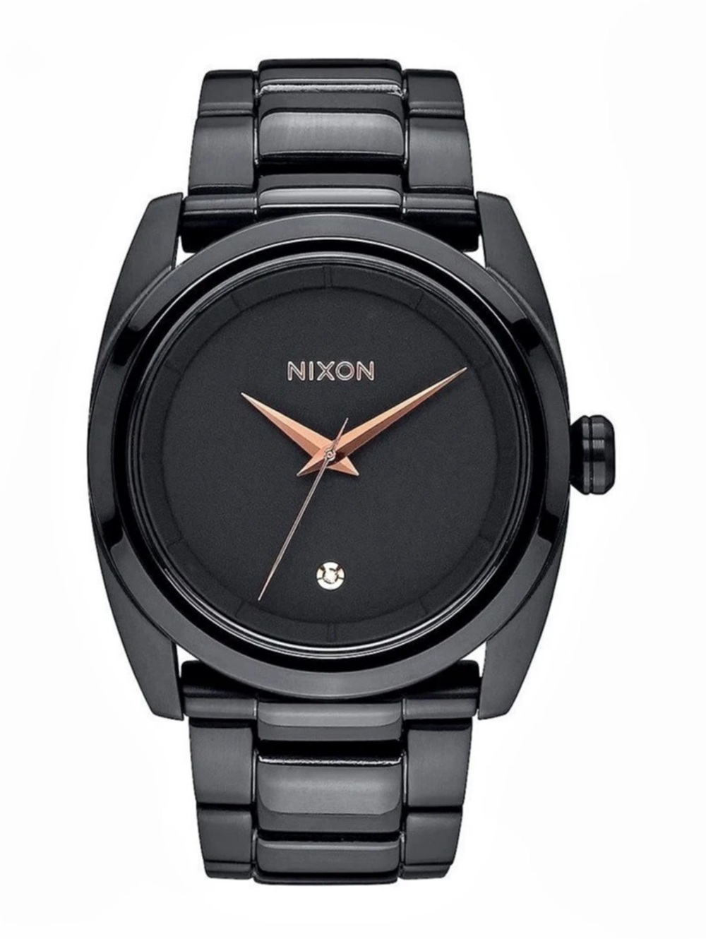 Nixon Queen pin Black Stainless Steel Watch with all extra links. New n box